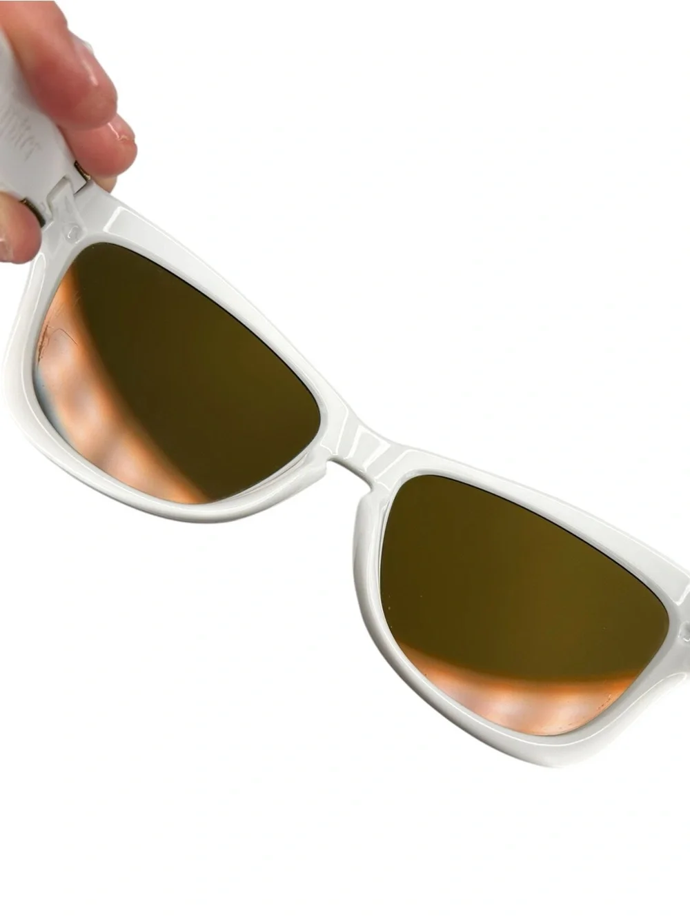 Oakley Jupiter Polished White 24K Gold Iridium Sunglasses 03-249